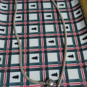 Pandora Elegant Silver Necklace Original Pandora With Turtle Charm.